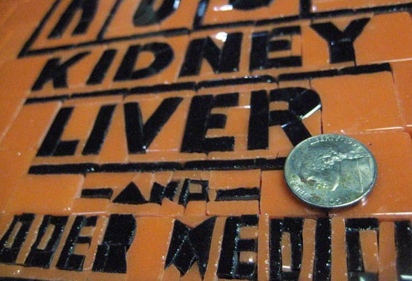 Glass tile mosaic signs