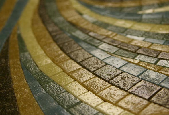 Glass tile mosaic detail